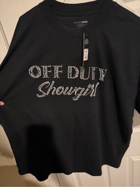 Fashion Nova Black 'Off Duty Showgirl' Studded Tee